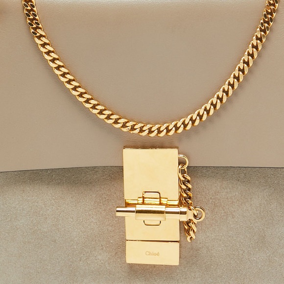 CHLOE Grey Leather and Suede Medium Drew Shoulder Bag - Picture 5 of 8